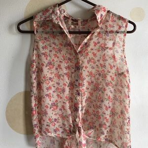 Floral button down blouse